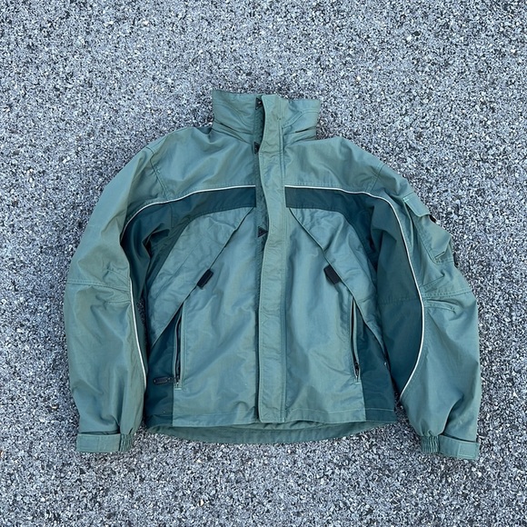 Vintage Cabelas 2 in 1 Fleece Nylon Full Zip Winter Jacket Green Mens Size Small - Picture 2 of 5